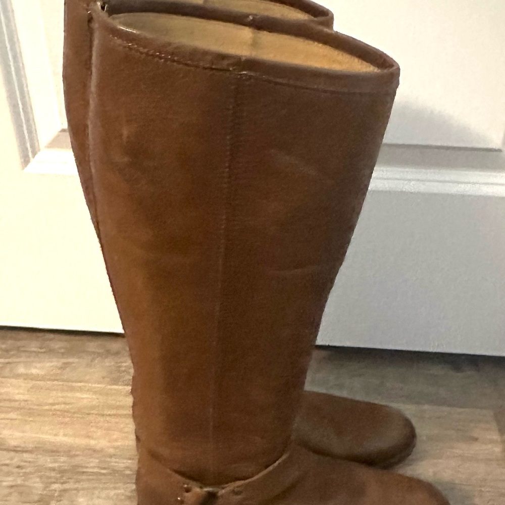 Frye Brown below the knee leather boots.